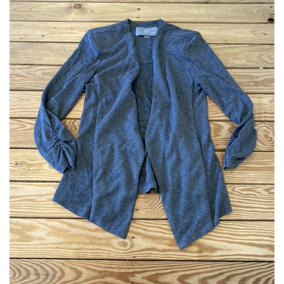 Tart Collections Ruched Sleeve Blazer Cardigan Small Women’s Gray Open Front - Picture 1 of 8